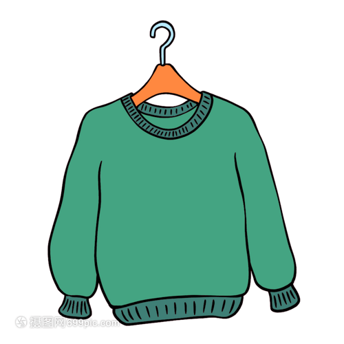 晾衣架上的绿色毛衣 一段旅行剪贴画的温暖记忆
